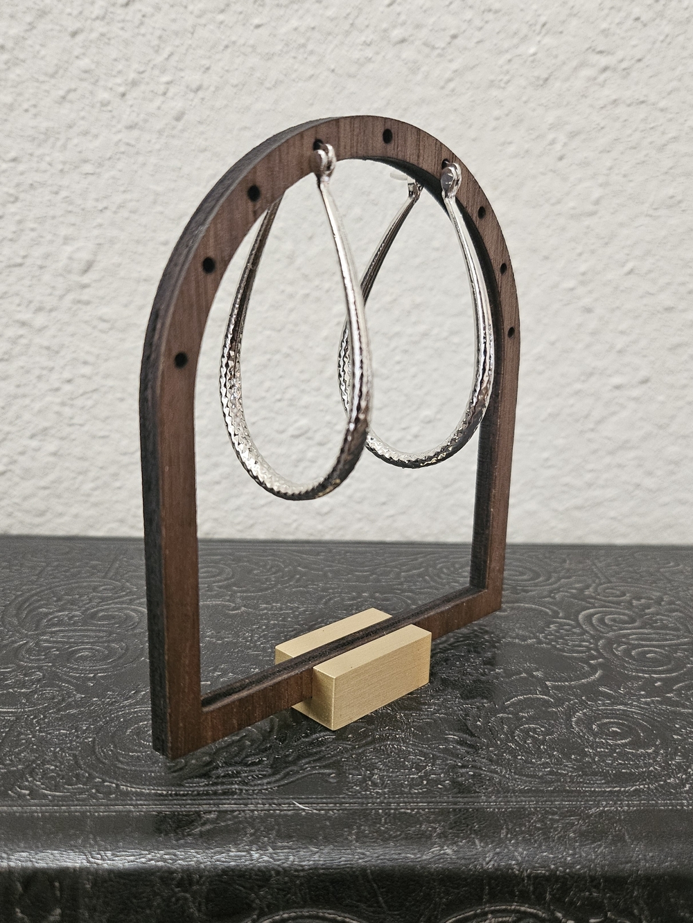 Silver Tone Textured Hoop Earrings